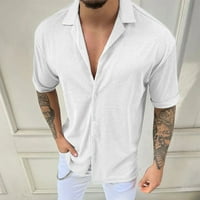 Muškarci Ležerne prilike kratkih rukava Summer Prognoza od pune košulje Majice modne bluze