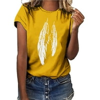 Lisgai Žene Ljetne majice, Košulje za žene Ispis kratkih rukava Crewneck vrhovi modne ljetne prozračne