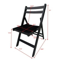 Sklopivi stolica set od 4, drvena stolica za događaj sa prosiznim sjedalom i otvorenim leđima, vanjskim