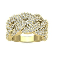 Araiya 10k žuti zlatni dijamantski lančani lančani prsten za žene, veličina 9.5
