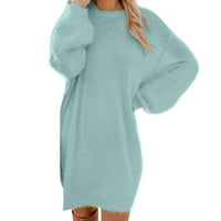 Sanbonepd Women zimski džemper Knit Turtleneck Mini džemper haljina