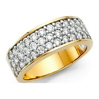 Jewels 14k žuti zlatni prsten okrugli kubični cirkonijski CZ-u obljetnice za vjenčanje veličine 7.5
