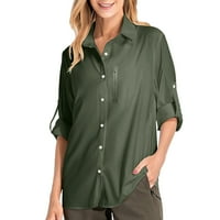 Ocivier ženske majice upf 50+ suncobran s dugim rukavima, hladno suho ribolov planinarska majica obična