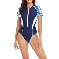Bikinis za žene, axxd Konzervativni ispis za praznu stražnju leđa Rompers zaštita od sunca kupaći se