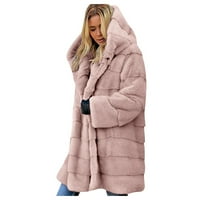 Širovičarski rub Žene Faux-Fur 'Gilet s dugim rukavima kaput toplije jakna kaput Otiska ružičasta