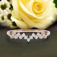 Minimalistički dizajn 0. Karat Milgrain Diamond Moissanite zaručni prsten za vjenčanje u 10K čvrstih