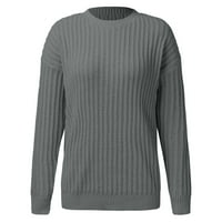 Pješači za pulover Pimfylm za žene Ženske žrebove Duksere za pulovere obrezane prevelike tamno sive