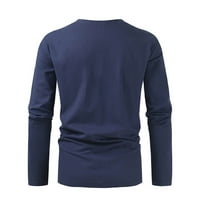Leesechin muške pamučne majice od punog dugih rukava V-izrez modna casual košulja TOP košulja bluza