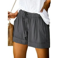 Bermuda šorc za žene dužine koljena, ljetne lagane šarke s džepovima sa džepovima