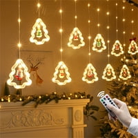 Božićni prozor za viseće svjetla sa slatkom DIY božićnom lutkom za odmor u zatvorenim zidnim zidnim