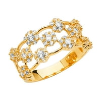 Jewels Lux14k žuta zlatna prstena modna godišnjica kubična cirkonija CZ Veličina 8.5