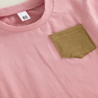 Baby Ljeto Romper Ležerne prilike pune boje kratkog kratkih rukava sa džepom za odjeću za djevojčice