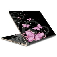 Kožni naljepnica za HP Specter 13t 13.3 laptop vinil zamotavanje ružičastih veličanstvenih leptira srca