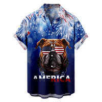 Fraigo muns Hawaiian bowling majice za odmor Patriotska tema majica kratkih rukava majice velike i visoke