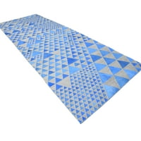 Kožna pamučna plava tepih Moderna ručna tkana skandinavska trouglavica veličine sobe