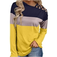 Plus veličine vrhovi labavi tunik trendy zapadni vrhovi za dame asimetrični izrez izduženi rame pulover
