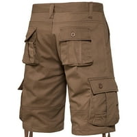 Muške kratke hlače za alate Veliki i visoki elastični pojas multi-džepovi sa čvrstim bojama patentni