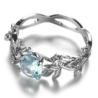 Žene kreativno lišće dizajn legura izduženi izvlačenje prstena od rhinestone charm nakit morsko more