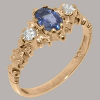 Britanska napravljena 18k ruža zlatni safir i kubni cirkonijski prsten Ženski rubni prsten - Opcije
