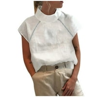 Ženska moda izdubljena čipka pamuk konoplje LACE casual majica kratkih rukava