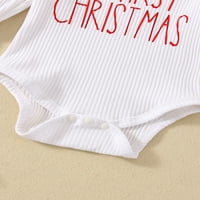 Baby Girl Božićne odjeće Dugi rukav rukav + baršunaste pantalone + set za glavu