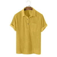 Muška majica Casual Corduroy T košulja Bluza Čvrsta skretnica s kratkim rukavima kratkih rukava