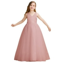 Ljetne haljine za djevojke 10-godina Old Party Kids Patchwork haljina Toddler 414Y Solid Princess Odjeća