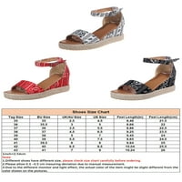 Oucaili Womens klinovi cvjetni klinovi za pete Ljetne platforme Sandale Comfort gležnja za kaznene cipele