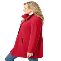 Žena unutar ženske plus veličine Fleece Flight-izrez kaput