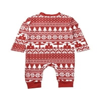 Liacowi roditelj-dječji božićni pidžami, Elk Tree Snowflake Top pantalone za Romper