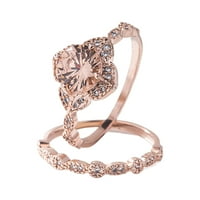 Set Ženski vjenčani prsten set pjenušava anti-hrđa Exquisite geometrijski ukrasni reflektivni kubični