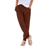 Ležerne pantalone za žene za radne salone za vuču Lounge Labavice vrećice Midy Struk sa sa džepovima