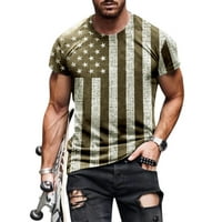 Muška ljetna dana za neovisnost 3D digitalni tisak okrugli vrat kratki rukav labav ležernu majicu Bluza