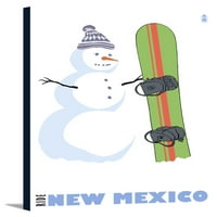 Novi Meksiko - Snjegović sa snowboardom - Lantern Press Originalni poster
