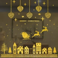 Božićne naljepnice za prozore Slatka plastika Zlatni sjaj Snjegović Elk Snowflake Decal DIY Dekoracija