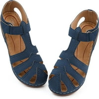 Sandale za zatvorene nožne prste za žene Ležerne prilike ljeti izdubljeno Vintage Wedge Sandal Gladijator