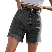 Traper kratke hlače za žene trendi labave casual visoke struke labave hlače sive xs