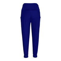 Ženske hlače za odjeću topla pamuk opuštena elastična elegantna tanka mešava plava koja se obično koristi