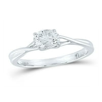 14kt bijelo zlato okruglo Diamond Solitaire svadbeni vjenčani prsten za vjenčanje CTTW