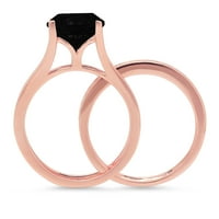 3.39ct okrugli rez crni prirodni ony 14k ružičasto zlato ugraviranje Izjava o obljetnici vjenčanja Angažman bridalni prsten set veličine 5,75