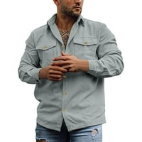Patlollav muns corduroy dumgle jakne prugaste vintage dvostruki džepni košulja