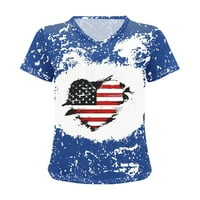 Yuwull Američka zastava Majica za žene Ljeto Ležerne prilike 4. srpnja Odjeća Patriotske grafičke majice
