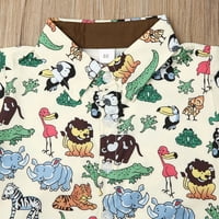 Toddler Kids Baby Boy Slatka odjeća za životinje Majica kratkih rukava Top + hlače Set odjeće smeđe