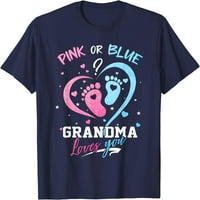 Ružičasta ili plava baka voli vas spol otkriva majicu za mamu za bebe