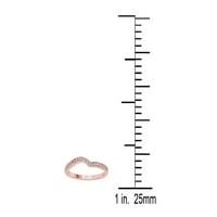 Aonejewelry 0. Carat Diamond zakrivljeni vjenčani bend u 10K čvrstih ruža zlata