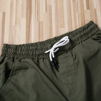 Eyicmarn muške sportske kratke hlače, povucite konop elastične napola vanjske sportove više džepnih