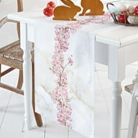 Cvjetni trešnje Blossom Mramorna tekstura trkač za stol Početna Vjenčana stola Mat središnja dekoracija