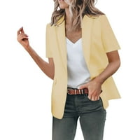 ZTTD Žene Casual Solid Single gumb Revel Stil Slim odijelo, kaput od lakih rukava za Daliy Rad