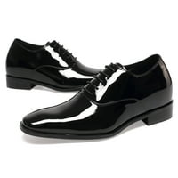 Chamaripa Visina Povećajte cipele za muškarce Crna patentna kožna lift Tuxedo Cipele Sjajne velike cipele