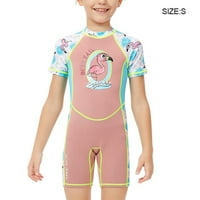 Djeca Wetsoit One - komad UV zaštitni kupaći kostimi za zbirke surfanje grejpfrut ružičaste s